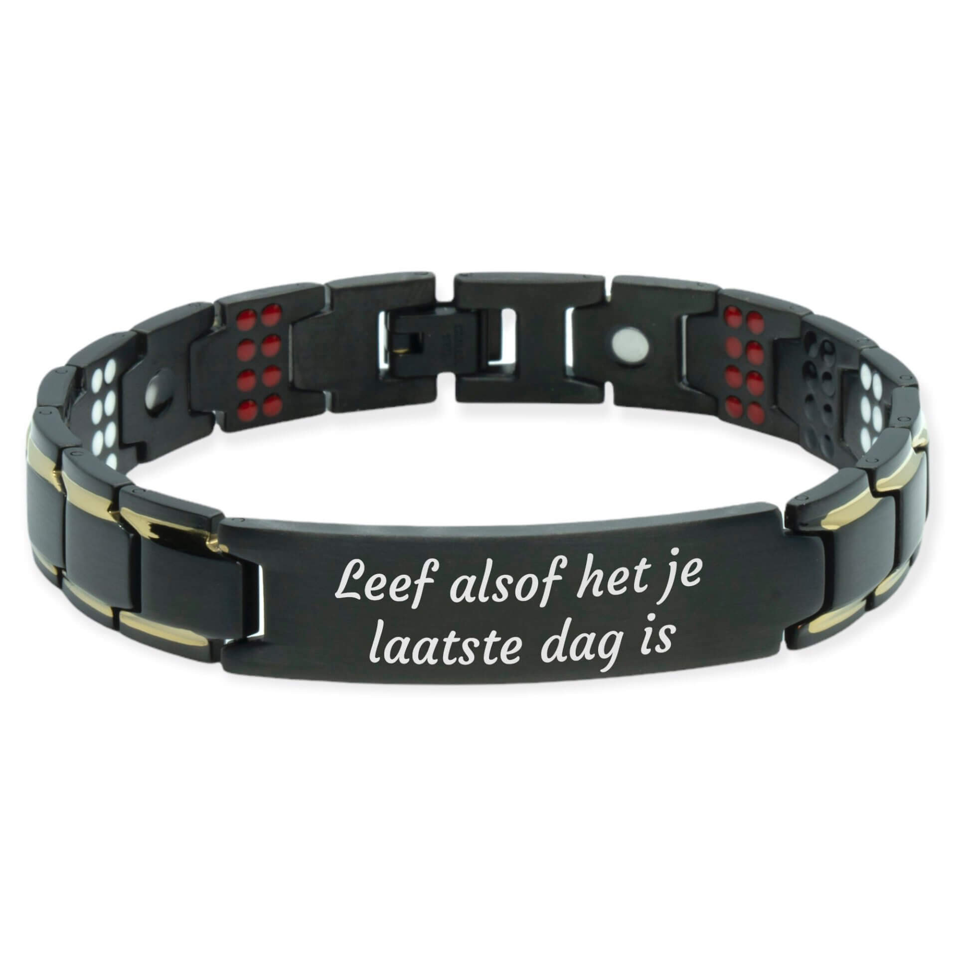 Magnet Bracelet - 8 Maxneet black - With your own text
