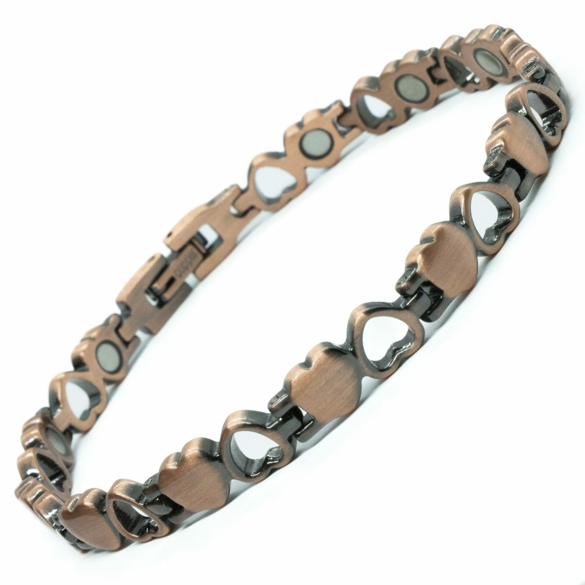 Hearts ladies magnet bracelet made of copper