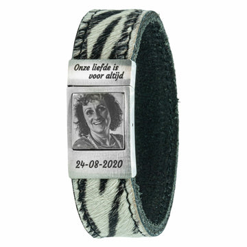Zebra Photo bracelet leather with your own photo