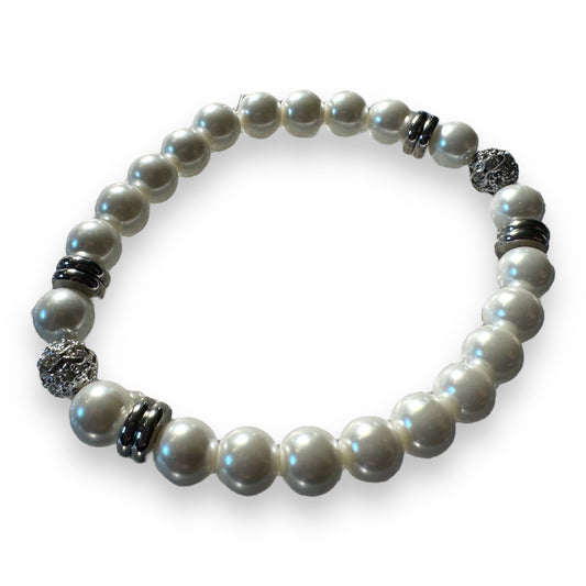 White Shell 🐚 pearls Women's bracelet | 8mm beads