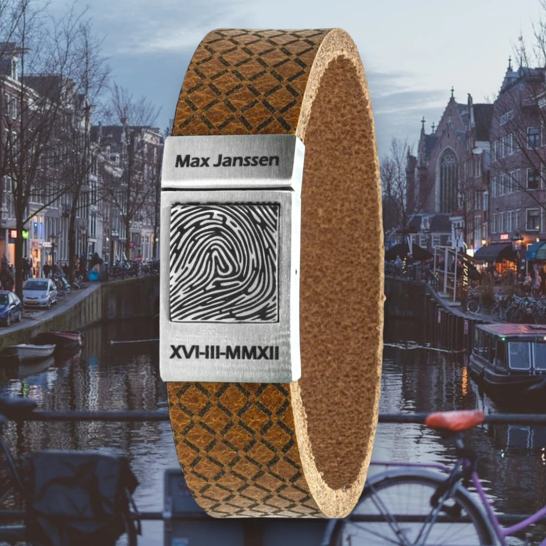 Upload your Fingerprint on 7 types of leather bracelet - Amsterdam edition