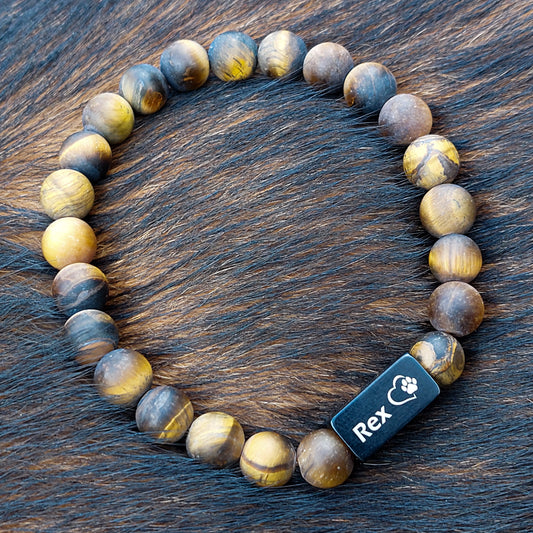 NEW: Frozen Tiger Eye Beads bracelet with names