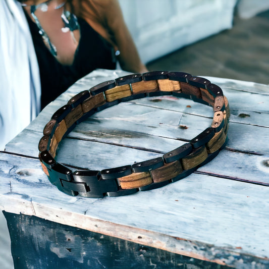 Dufourspitze (Zebrawood / Black) - Wooden bracelet