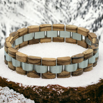 Monte Rosa (Zebrano + RVS) - Houten armband