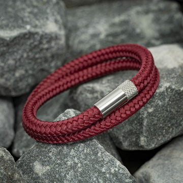 Elite bracelet silver - Red rope