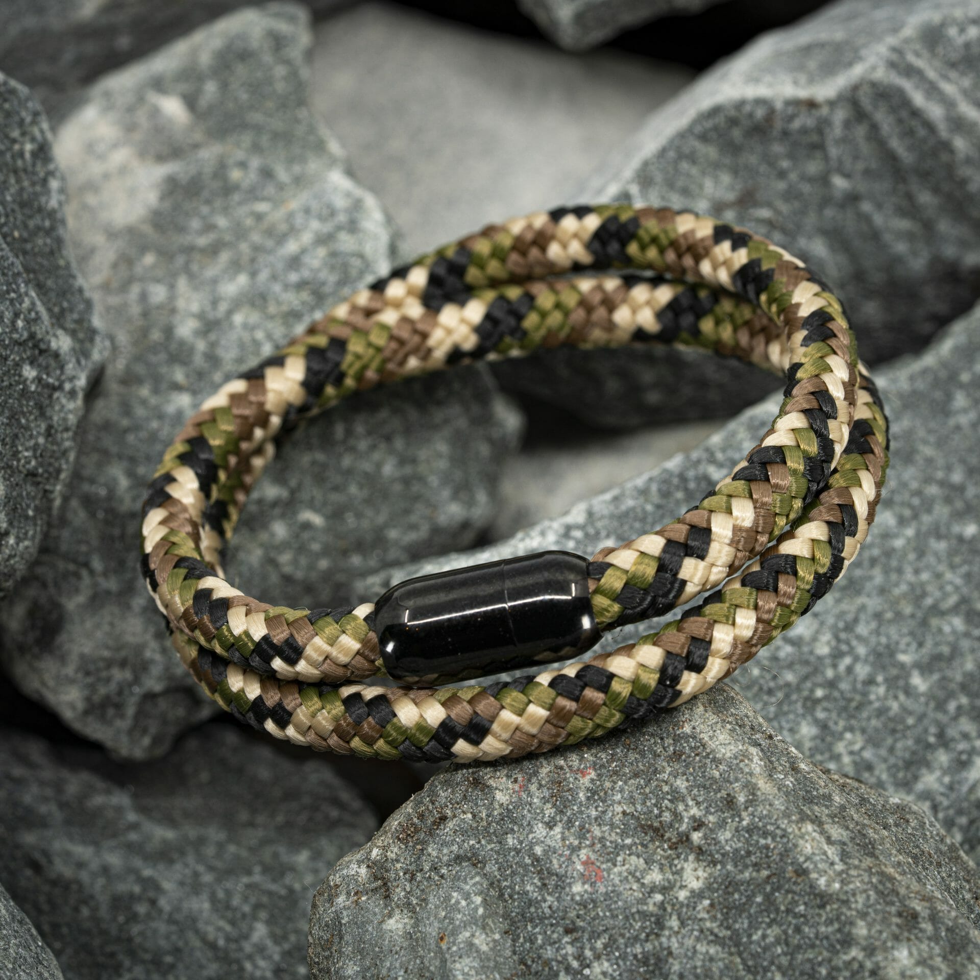 Zen bracelet black - Camouflage Military rope