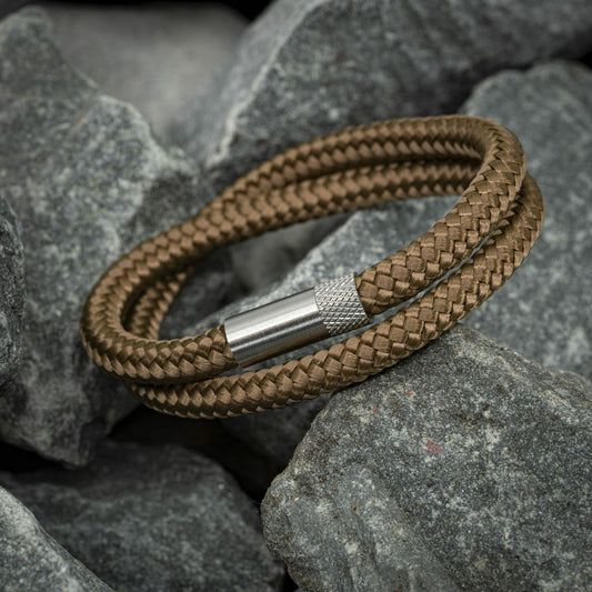 Elite bracelet silver - Brown rope