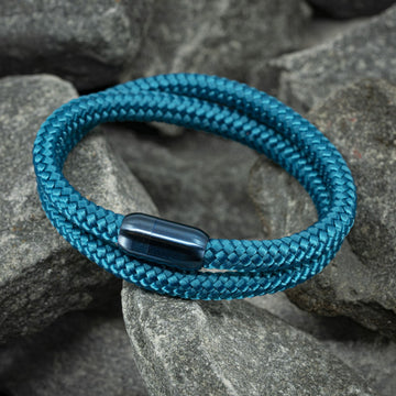 Zen armband blauw - Aqua paracord (graveerbaar)