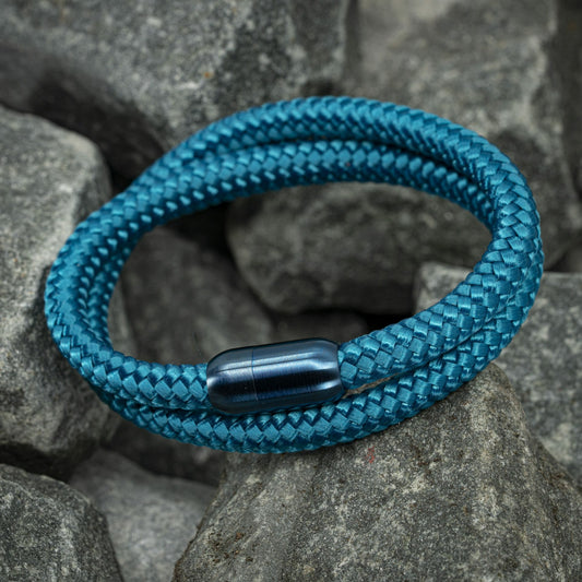 Zen bracelet blue - Aqua paracord (engravable)