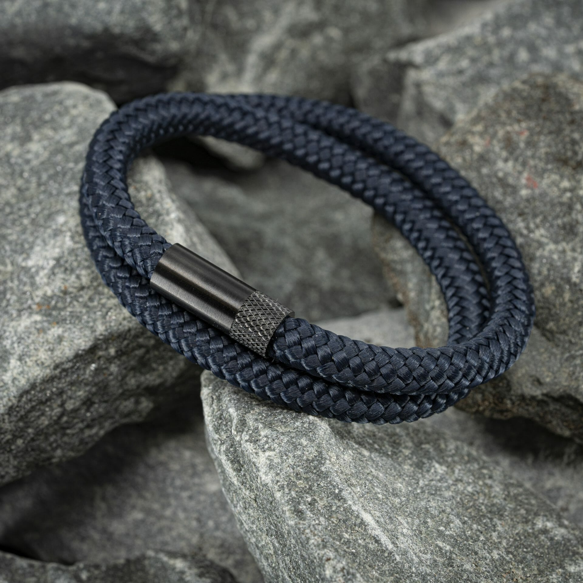 Elite-Armband schwarz – marineblaues Seil