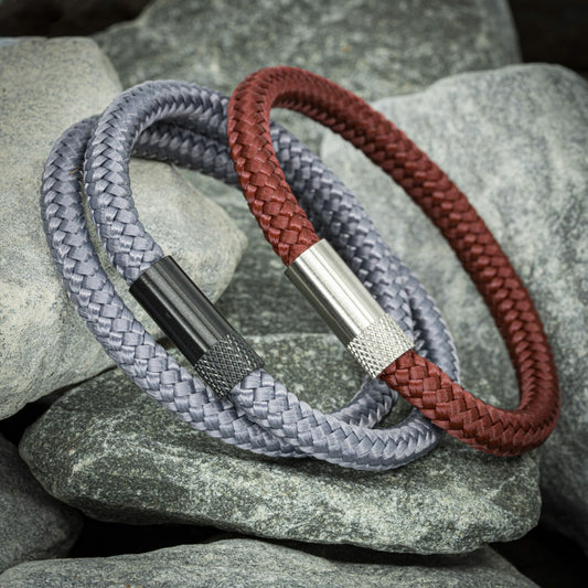 Elite bracelet silver - Red rope