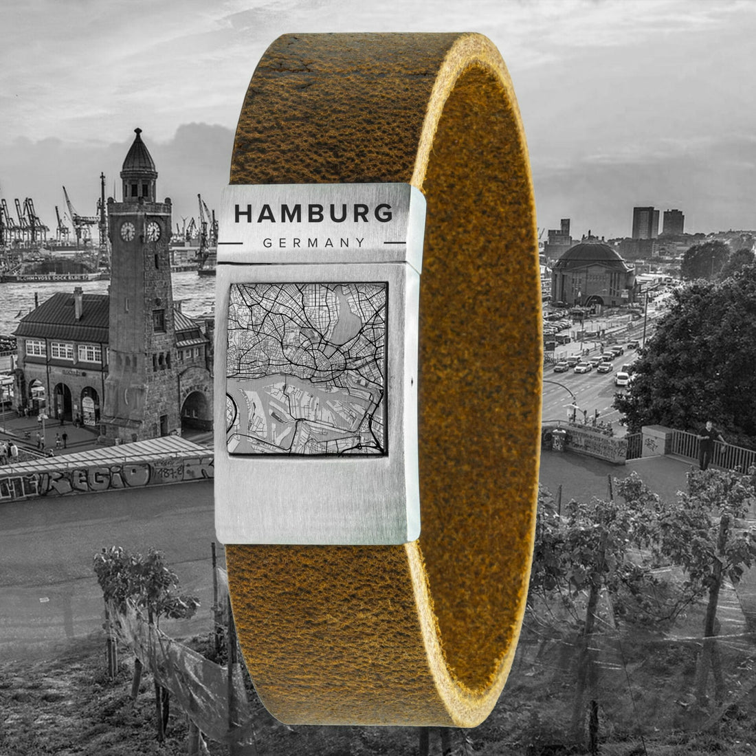 Card bracelet <b>Vintage</b> leather with its own village