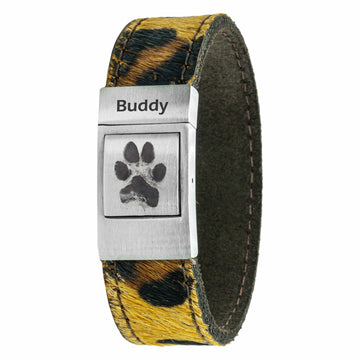 Own Paw print bracelet <b>Leopard</b> leather