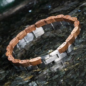Coco ladies (Walnut / stainless steel) - Wooden bracelet
