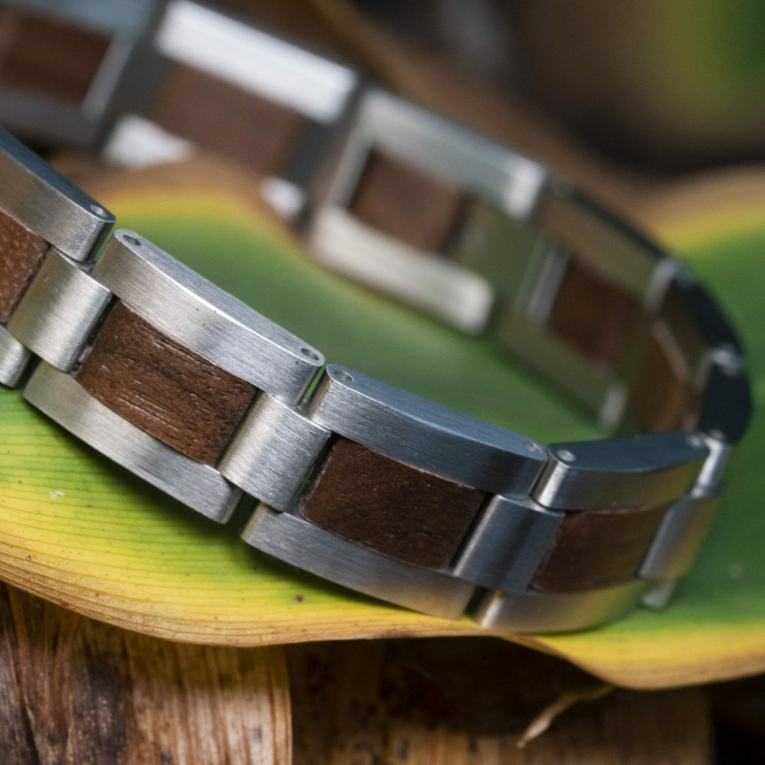 Classic TimberWood (Walnut + Stainless Steel) - Wooden bracelet