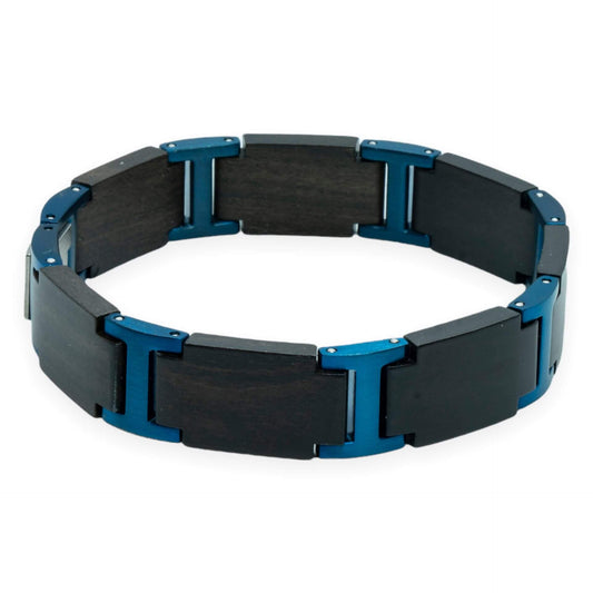 Lyskamm (Black / Blue) - Wooden bracelet