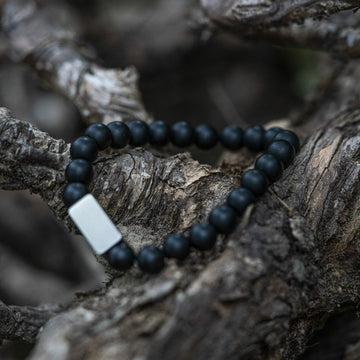 Natural stones Black Matte Onyx - Beaded bracelet 