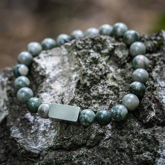 Green Serpentine - Natural stone beaded bracelet
