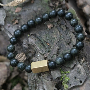 Dark Green Serpentine - Beaded bracelet