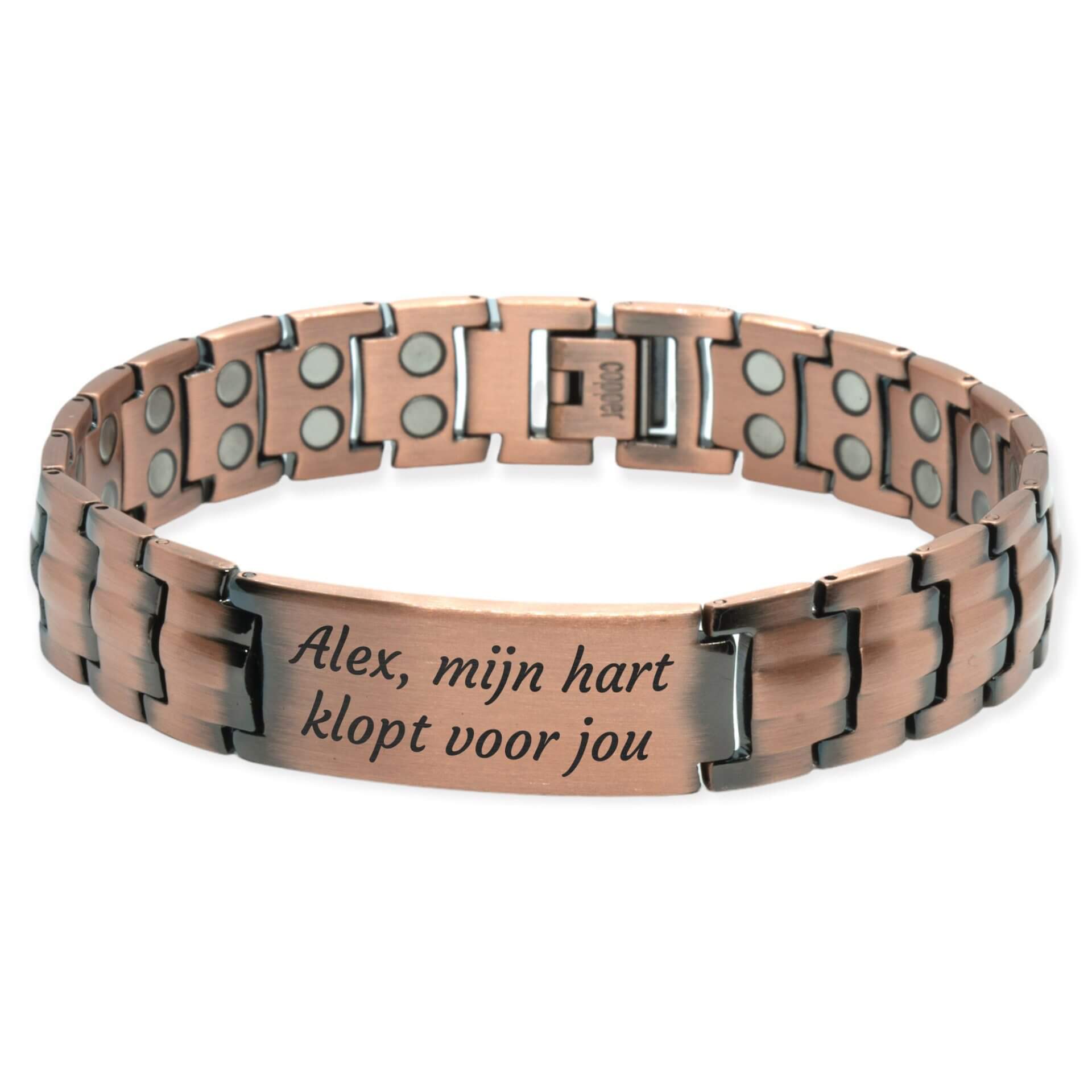Magnet Bracelet Copper 42 - With your own text