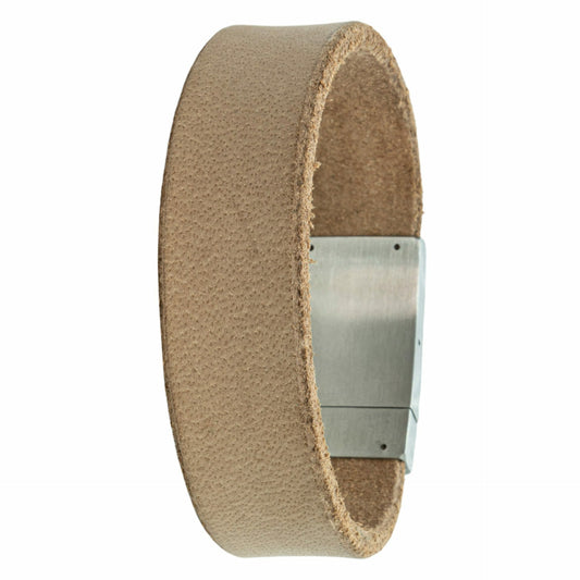 Light brown leather photo bracelet with your own photo