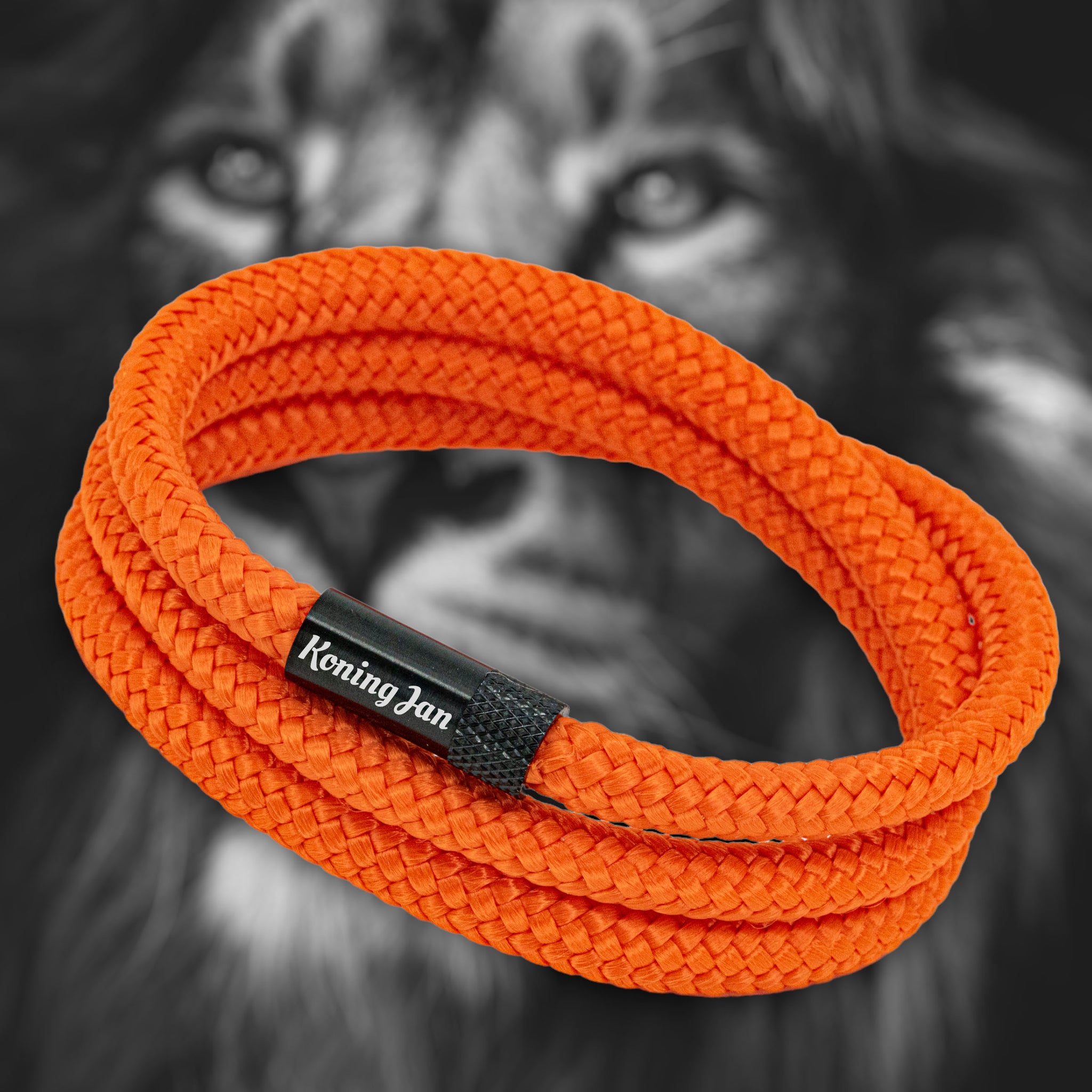 Orange Lion bracelet with your own name engraving