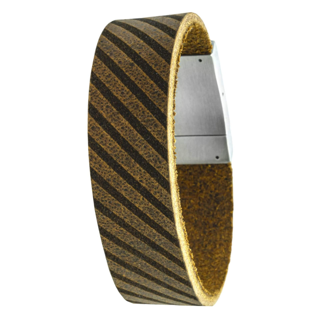 Fingerprint bracelet Italian leather - Striped Edition