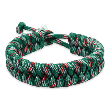 Swedish tail bracelet - Green black red blue rope colors