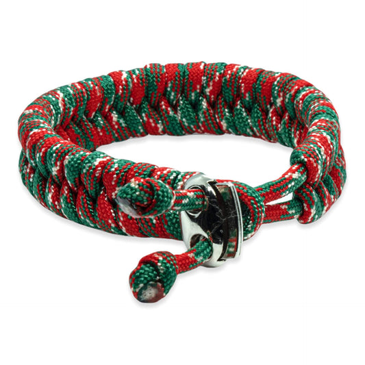 Swedish tail bracelet - Red Green White rope colors