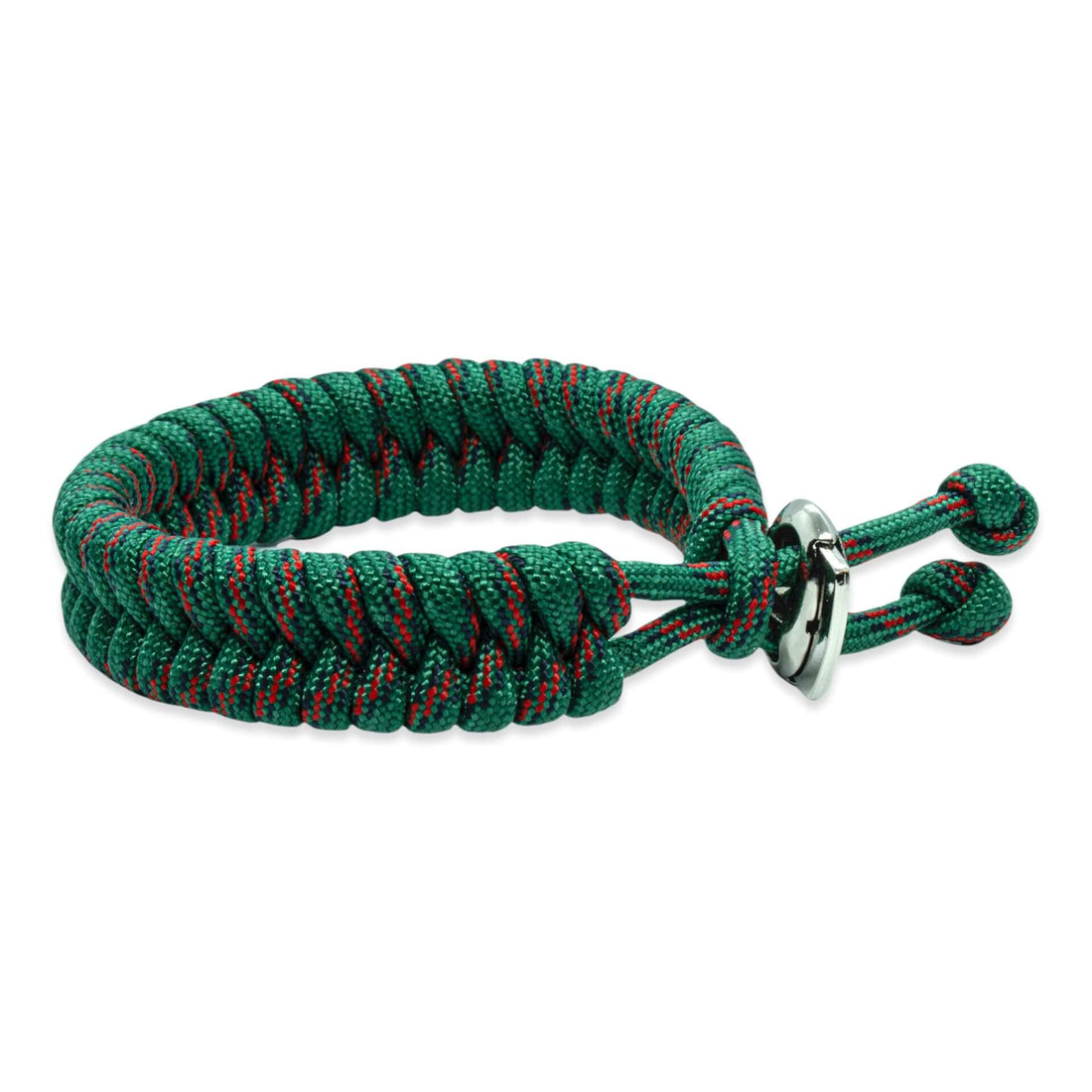 Swedish tail bracelet - Green black red rope colors