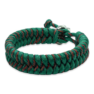 Swedish tail bracelet - Green black red rope colors