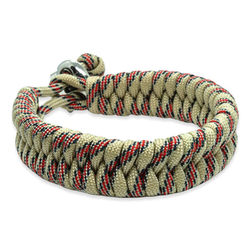 Swedish tail bracelet - Beige red black rope color