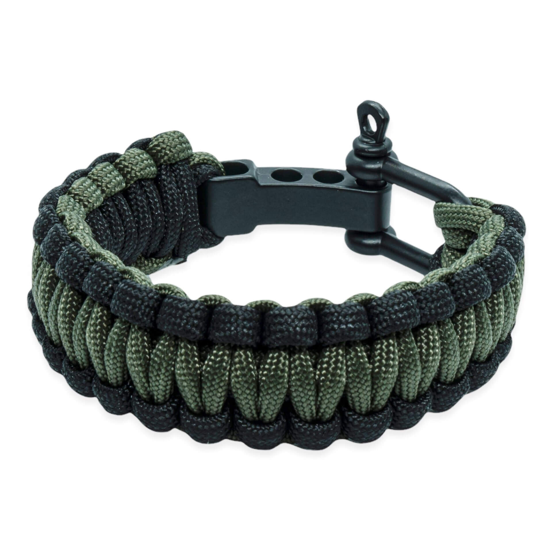 Survival bracelet - Green black (adjustable)