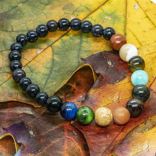 Planets bracelet - 6 and 8mm Beads universe
