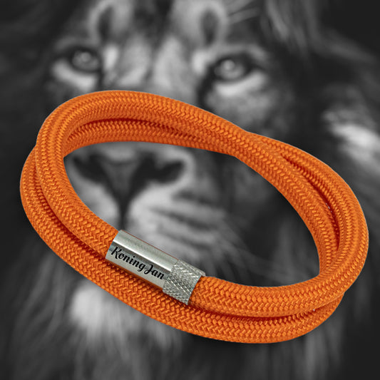 Orange Lion bracelet with your own name engraving
