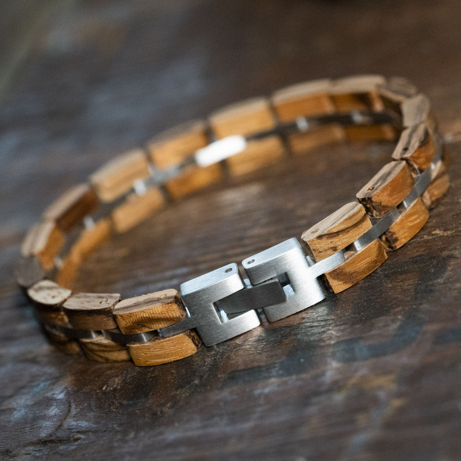 Metal Zebra (TIMBERWOOD) - Wooden bracelet